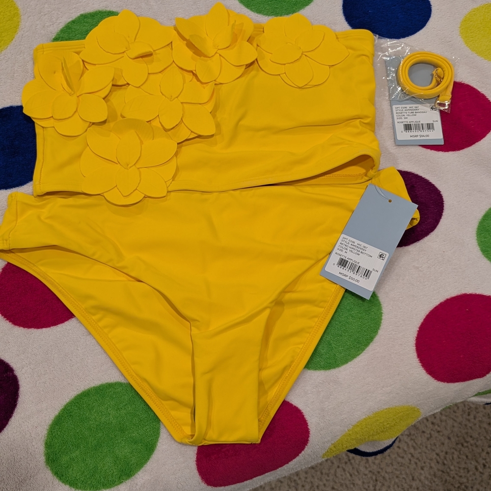 ANTONIO MELANI Yellow Floral Swimwear